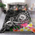 Hawaii Polynesian Bedding Set - Hawaii Seal With Turtle Plumeria (Black) Black - Polynesian Pride