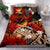 Kanaka Maoli (Hawaiian) Bedding Set, Polynesian Pineapple Banana Leaves Turtle Tattoo Red - Polynesian Pride