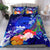 Polynesian Hawaii Bedding Set - Humpback Whale with Tropical Flowers (Blue) - Polynesian Pride