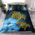 Hawaii Bedding Set - Turtle Hibiscus Pattern Hawaiian Bedding Set - Blue - Polynesian Pride