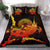 American Samoa Polynesian Bedding Set - Swordfish With Hibiscus Black - Polynesian Pride