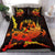 Tonga Polynesian Bedding Set - Swordfish With Hibiscus Black - Polynesian Pride