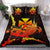 Wallis And Futuna Polynesian Bedding Set - Swordfish With Hibiscus Black - Polynesian Pride