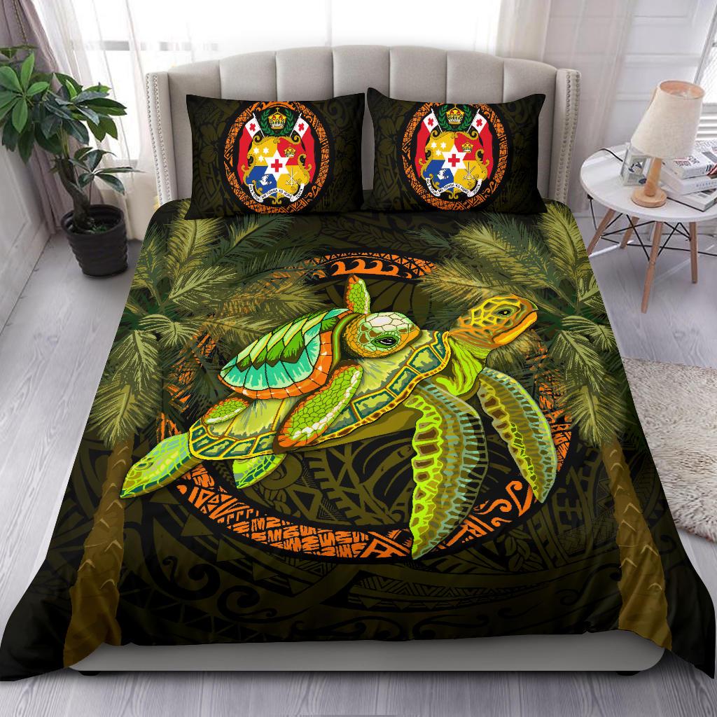 Tonga Bedding Set - Polynesian Turtle Palm Tree Green - Polynesian Pride