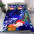 Tahiti Custom Personalised Bedding Set - Humpback Whale with Tropical Flowers (Blue) - Polynesian Pride