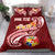 Tonga Personalised Bedding Set - Tonga Coat Of Arms With Polynesian Patterns Red - Polynesian Pride