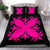 Hawaiian Bedding Set Royal Pattern - Black And Pink - A2 Style - Polynesian Pride