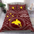 Papua New Guinea Bedding Set - Flag With Polynesian Patterns (Red) Red - Polynesian Pride