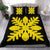 Hawaiian Royal Pattern Bedding Set - Black And Yellow - D1 Style - Polynesian Pride