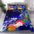 Kosrae Bedding Set - Humpback Whale with Tropical Flowers (Blue) - Polynesian Pride