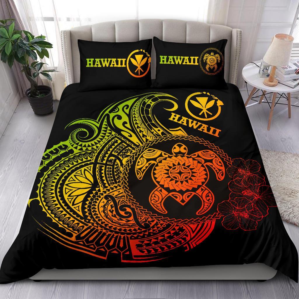 Hawaii Polynesian Bedding Set - Vintage Polynesian Turtle (Reggae) Reggae - Polynesian Pride