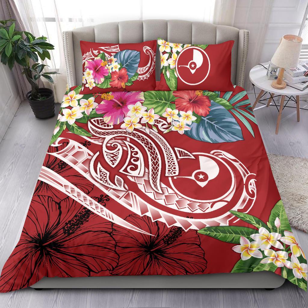 YAP Polynesian Bedding Set - Summer Plumeria (Red) Red - Polynesian Pride