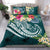 Fiji Polynesian Bedding Set - Summer Plumeria (Turquoise) - Polynesian Pride