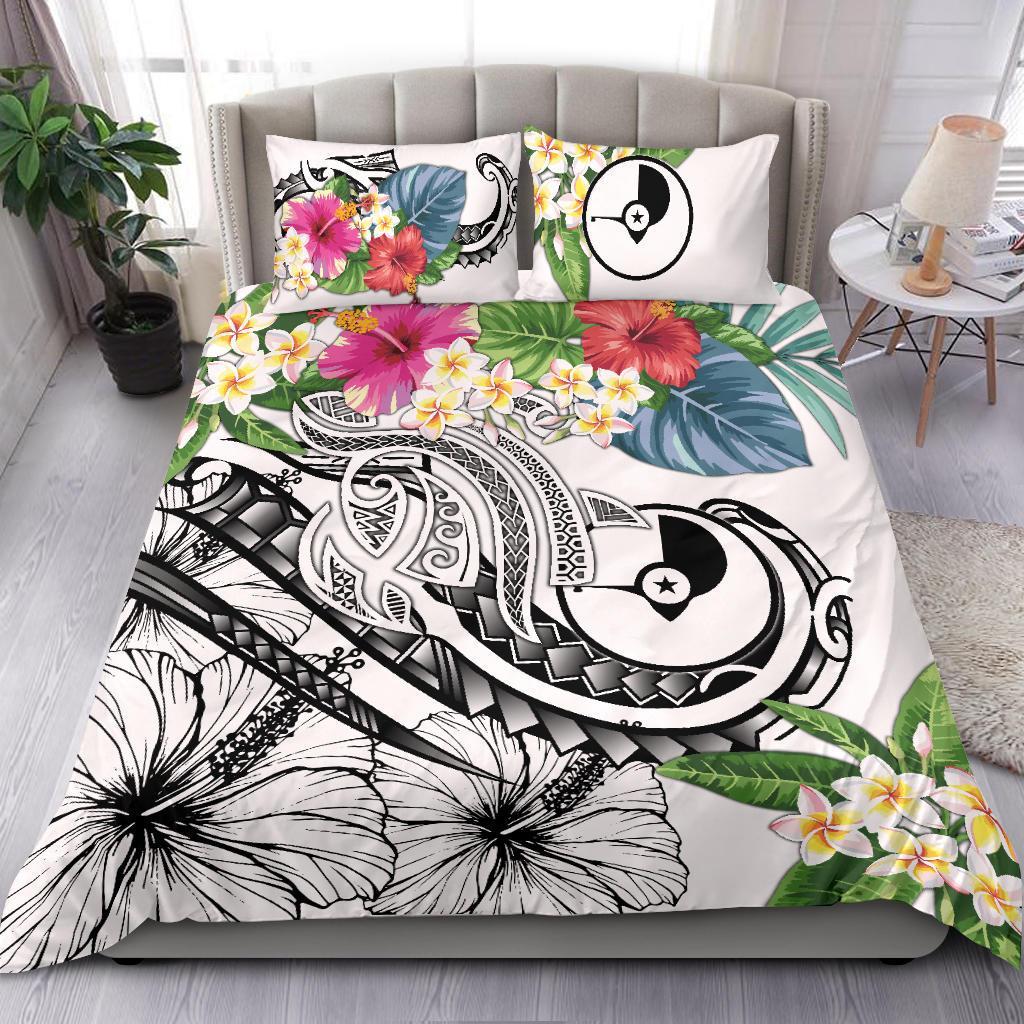 YAP Polynesian Bedding Set - Summer Plumeria (White) White - Polynesian Pride