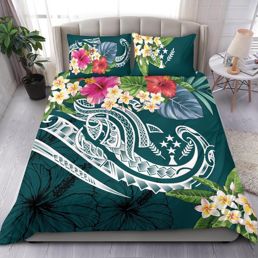 Kosrae Polynesian Bedding set - Summer Plumeria (Turquoise) Turquoise - Polynesian Pride