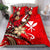 Hawaii Bedding Set - Tribal Flower With Special Turtles Red Color - Polynesian Pride