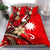 Nauru Bedding Set - Tribal Flower With Special Turtles Red Color - Polynesian Pride