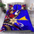 Tokelau Polynesian Bedding Set - Tribal Flower With Special Turtles Blue Color - Polynesian Pride