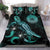 American Samoa Polynesian Bedding Set - Turtle With Blooming Hibiscus Turquoise Turquoise - Polynesian Pride