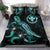 Hawaii Polynesian Bedding Set - Turtle With Blooming Hibiscus Turquoise Turquoise - Polynesian Pride