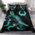 Pohnpei Polynesian Bedding Set - Turtle With Blooming Hibiscus Turquoise Turquoise - Polynesian Pride