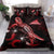 Tokelau Polynesian Bedding Set - Turtle With Blooming Hibiscus Red Red - Polynesian Pride