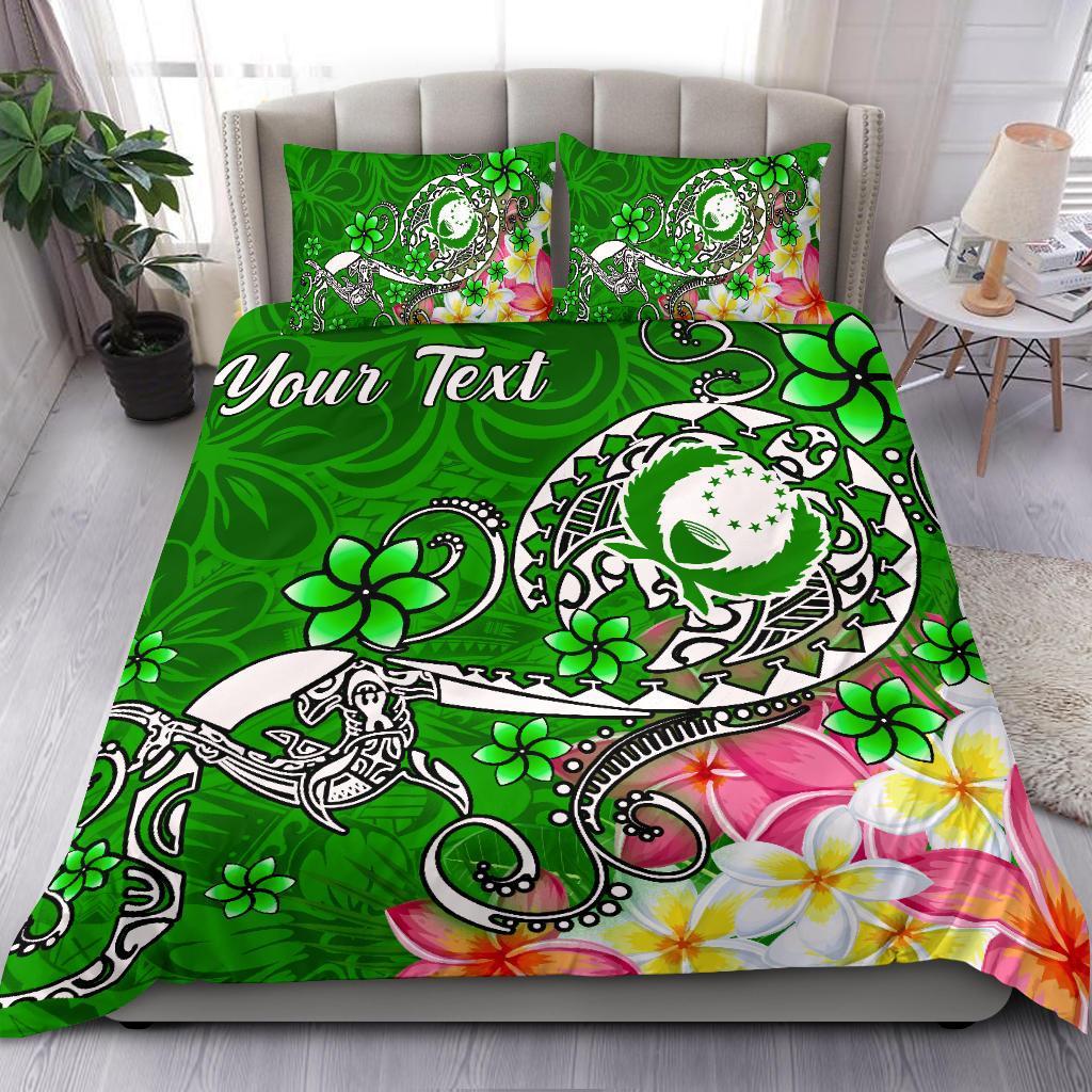 Pohnpei Custom Personalised Bedding Set - Turtle Plumeria (Green) Green - Polynesian Pride