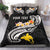 Papua New Guinea Custom Personalised Bedding Set - PNG Seal Polynesian Patterns Plumeria (Black) Black - Polynesian Pride