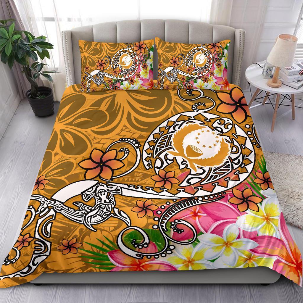 Pohnpei Bedding Set - Turtle Plumeria (Gold) - Polynesian Pride