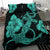 Hawaiian Anchor Poly Tribal Hibiscus Polynesian Bedding Set Turquoise - Polynesian Pride