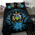 Solomon Island Duvet Cover Set - Solomon Island Coat Of Arms & Blue Hibiscus - Polynesian Pride