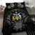 Solomon Island Duvet Cover Set - Solomon Island Coat Of Arms & Gray Hibiscus - Polynesian Pride