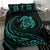 Hawaiian Map Turtle Polynesian Bedding Set - Turquoise - Frida Style - Polynesian Pride