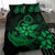 Hawaiian Anchor Plumeria Hamerhead Shark Polynesian Bedding Set - Green - Polynesian Pride