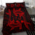 Hawaiian Map Hamerhead Shark Yin Yang Polynesian Bedding Set - Red - Polynesian Pride