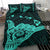 Hawaiian Shaka Aloha Map Polynesian Bedding Set Turquoise - Polynesian Pride