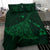 Hawaiian Map Kanaka Manta Ray Polynesian Bedding Set Green - Polynesian Pride