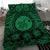 Hawaiian Map Honu Hibiscus Tropic Green Polynesian Bedding Set - Polynesian Pride