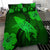 Hawaiian Map Whale Swim Hibiscus Polynesian Bedding Set - Green - Polynesian Pride