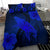 Hawaiian Map Whale Swim Hibiscus Polynesian Bedding Set - Blue - Polynesian Pride