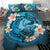 Hawaii Bedding Set, Blue Plumeria Animal Turtle Tattoo - Polynesian Pride