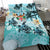 Polynesian Duvet Cover Set - Fiji Bedding Set Blue Turtle Hibiscus - Polynesian Pride