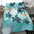 Polynesian Duvet Cover Set - Wallis And Futuna Bedding Set Blue Turtle Hibiscus - Polynesian Pride