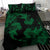 Hawaiian Hammerhead Shark Hibiscus Green Polynesian Bedding Set - Polynesian Pride