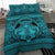 Hawaiian Madame Pele Plumeria Polynesian Bedding Set Blue - Polynesian Pride