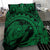 Hawaiian Map Kanaka Honu Hibiscus Green Globular Polynesian Bedding Set - Polynesian Pride