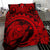 Hawaiian Map Kanaka Honu Hibiscus Red Globular Polynesian Bedding Set - Polynesian Pride