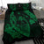 Hawaiian Fish Hook Hibiscus Banzai Surfing Polynesian Bedding Set Green - Polynesian Pride