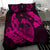 Hawaiian Fish Hook Hibiscus Banzai Surfing Polynesian Bedding Set Pink - Polynesian Pride