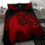 Hawaiian Map Heart Hula Girl Hibiscus Polynesian Bedding Set - Red - Polynesian Pride